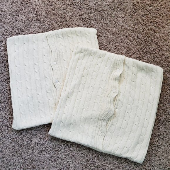 Ralph Lauren Other - Ralph Lauren Cable Knit Throw Pillow Cover Set of 2 Cream Cozy Sweater Weather